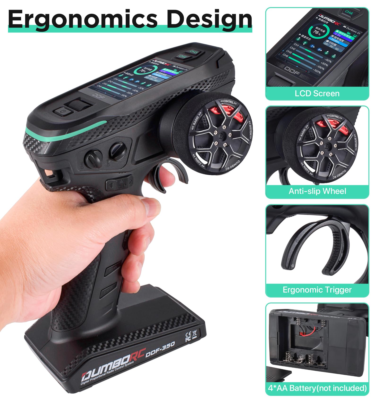 Dumbo - Transmissor de rádio Rc DDF-350 controlo remoto e recetor